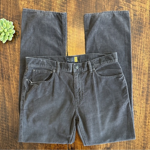 J. Crew | 100% Cotton Slim Straight Gray Corduroy Pants, 34x32 - Picture 2 of 5